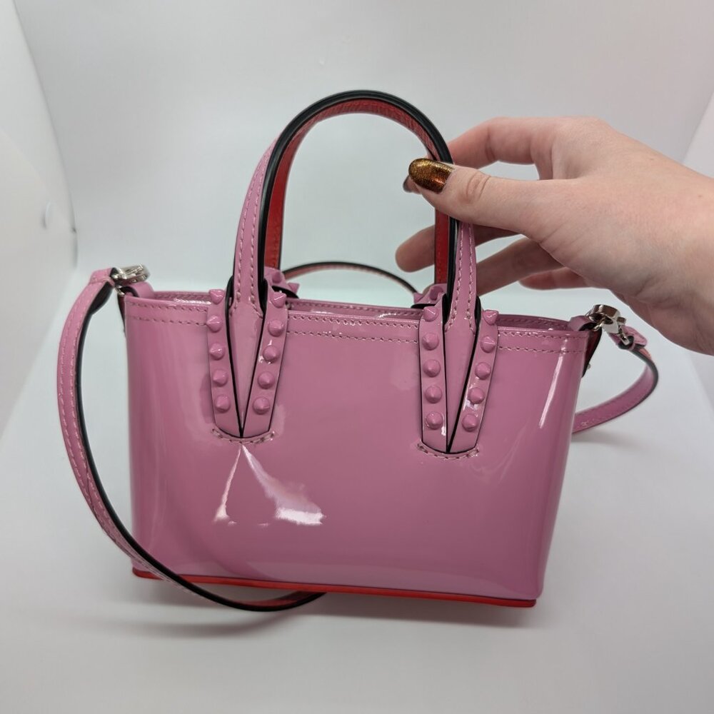 Baby pink patent Christian Louboutin mini Cabata bag - Picture 3 of 6